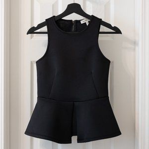 Monteau Day to Night Black Sleeveless Peplum Top